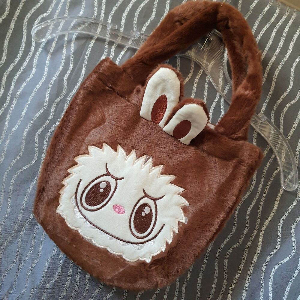 Labubu Plush Tote Bag 9" Purse Embroidered Shoulder Bag Festival Halloween Rave